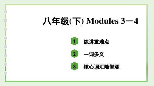 中考英语外研版单词分册总复习八年级(下) Modules 3-4