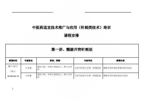 中医药适宜技术推广与应用针刺类技术培训