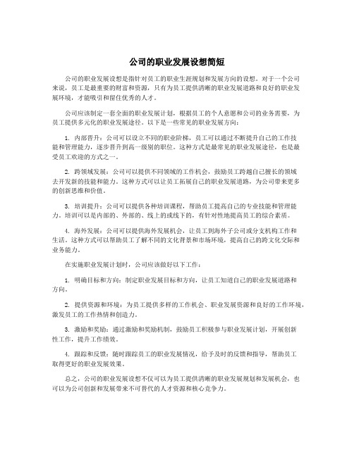 公司的职业发展设想简短