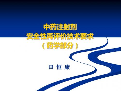 中药注射剂安全性再评价技术要求药学部分--田恒康 共79页