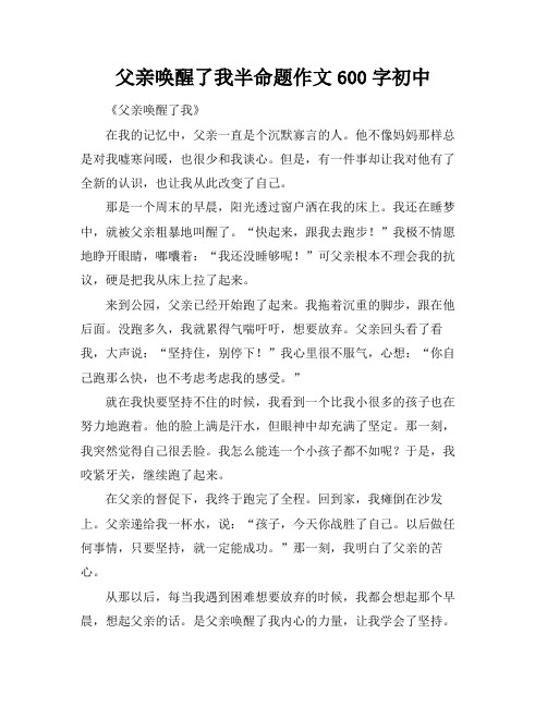 父亲唤醒了我半命题作文600字初中