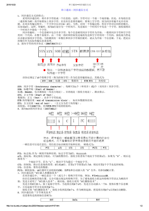 串口通讯—同步通信方式