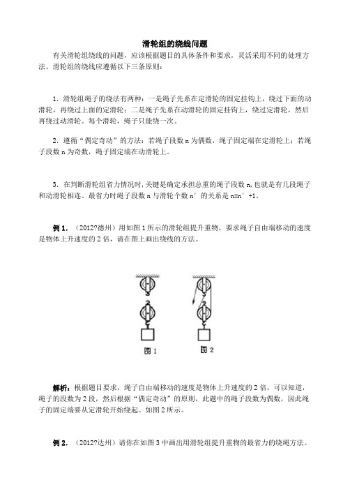 12.2滑轮组的绕绳规律