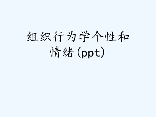 组织行为学个性和情绪(ppt)