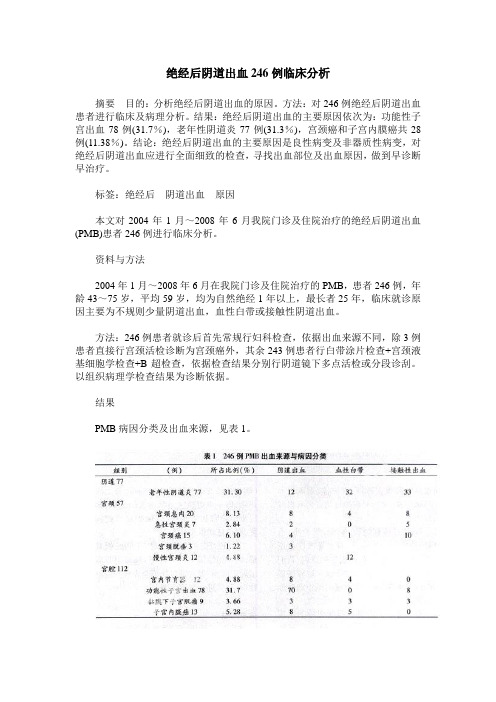 绝经后阴道出血246例临床分析