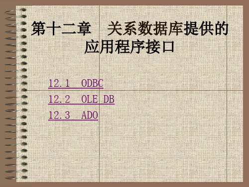 第12章 关系数据库提供的应用程序接口