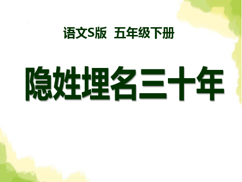 《隐姓埋名三十年》PPT课件 (共31张PPT)