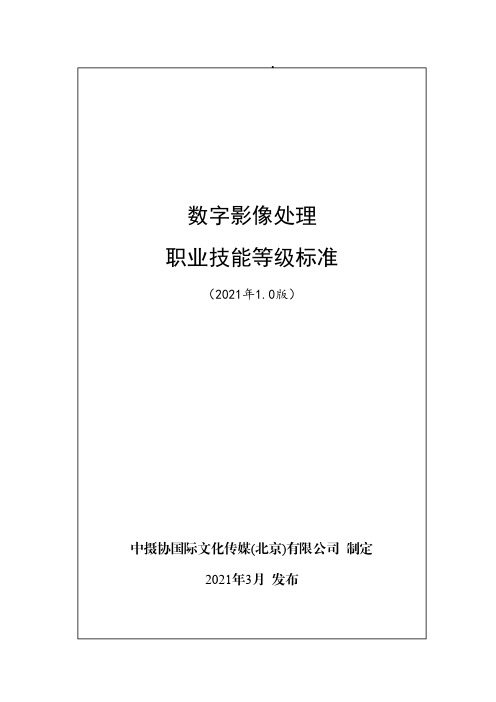 数字影像处理职业技能等级标准(2021年版)