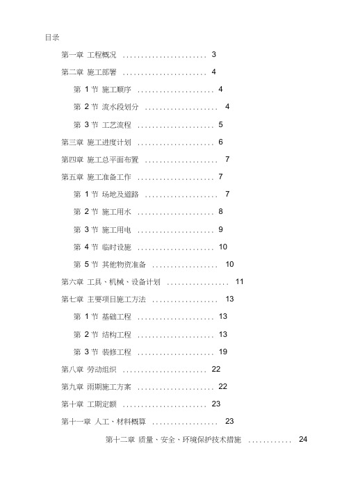 采暖工程施工组织设计方案