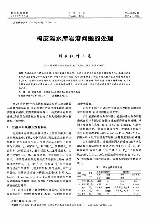 构皮滩水库岩溶问题的处理