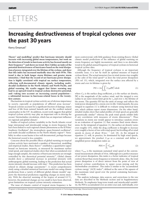 Increasing destructiveness of tropical cyclones over