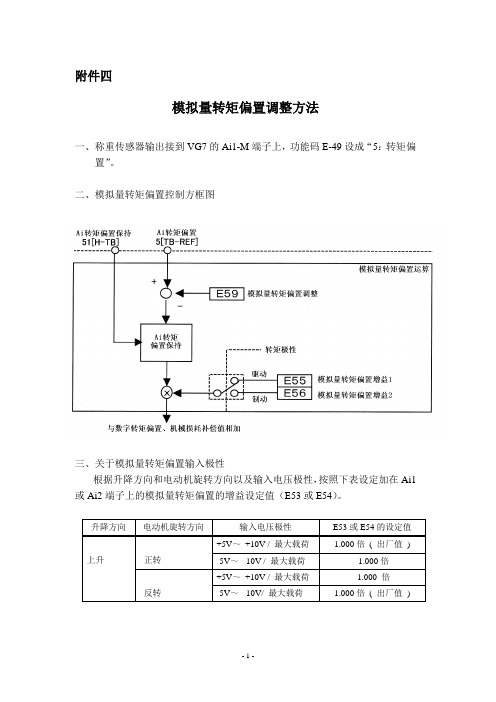 模拟量转矩偏置调整方法