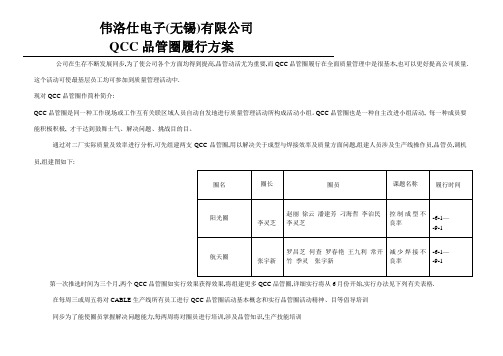 电子有限公司QCC品管圈推行方案样稿样本