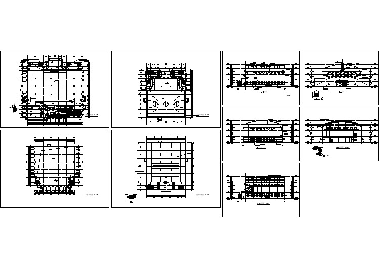 某中学大型体育馆全套建筑设计施工图