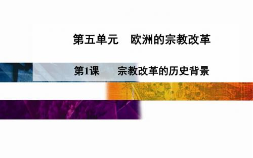 人教版高中历史选修1 历史上重大改革回眸5-1 宗教改革的历史背景课件1