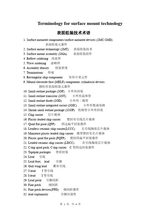 SMT技术术语