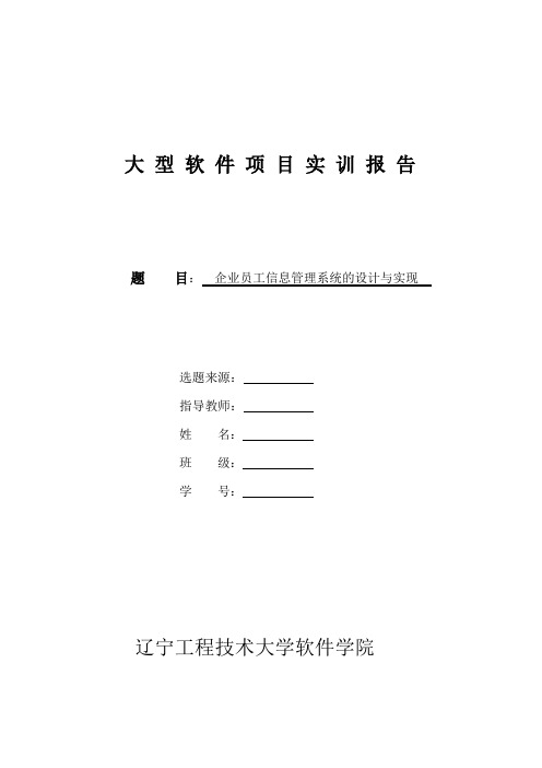 大型软件项目实训报告