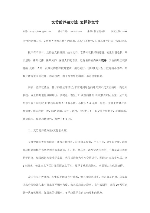文竹的养殖方法