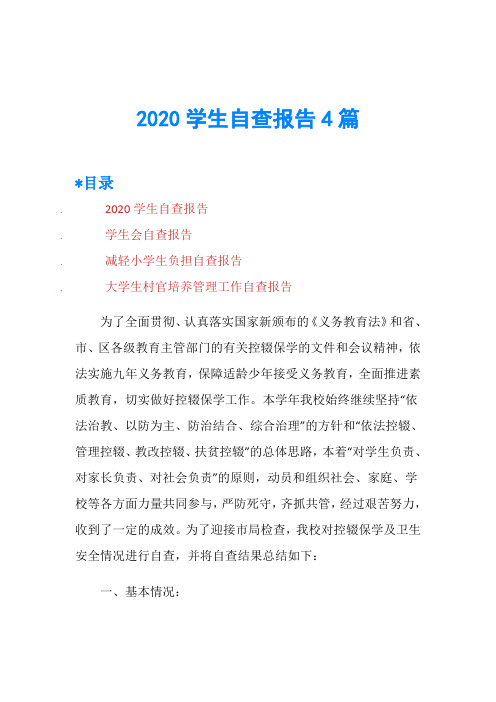 2020学生自查报告4篇