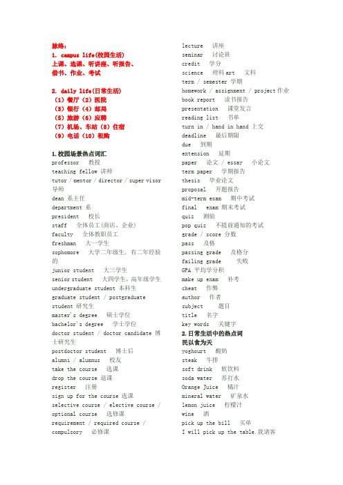 六级听力词汇场景分类