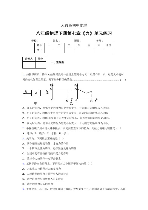 (中考)物理《力》专项模拟练习(含答案) (497).doc