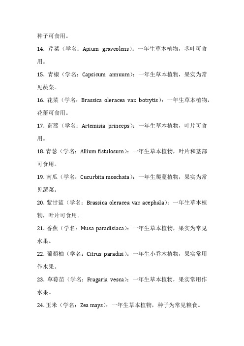 一年生植物 共75个词条