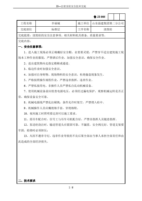 10---自密实砼安全技术交底