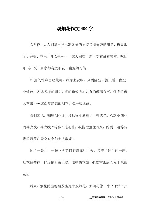 观烟花作文400字