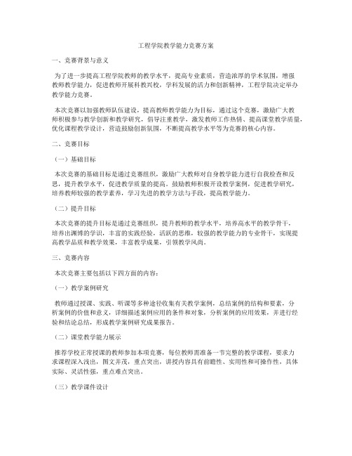 工程学院教学能力竞赛方案