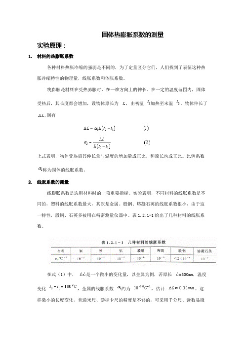 固体热膨胀系数的测量