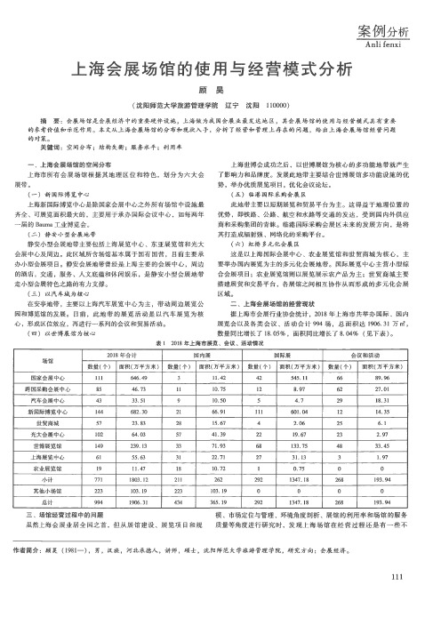 上海会展场馆的使用与经营模式分析