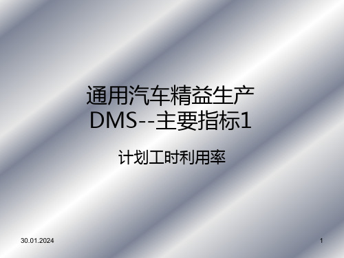 精选通用汽车精益生产DMS的定义