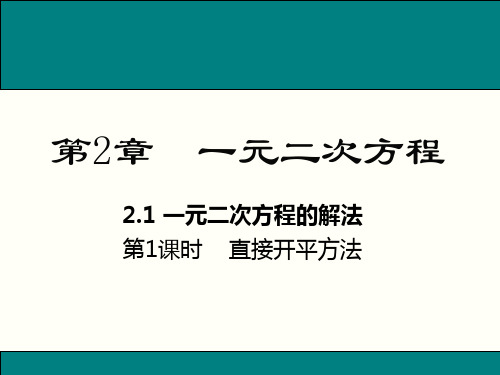 湘教版数学九年级上册2.第1课时用直接开平方法解一元二次方程