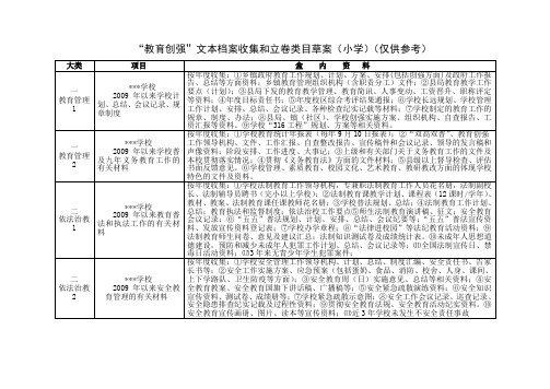 中小学创强文本档案收集、分类(仅供参考)