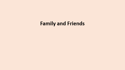 KET单词分类学习：Family and Friends