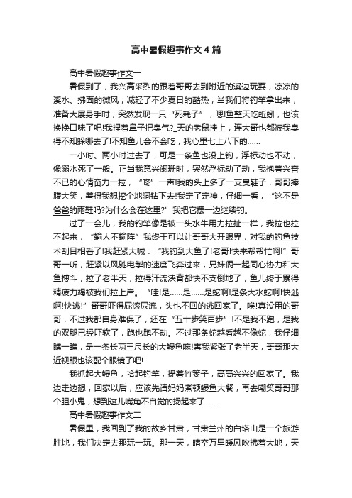 高中暑假趣事作文4篇