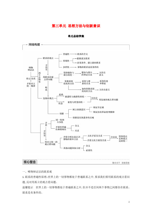 2017_2018学年高中政治思想方法与创新意识单元总结学案新人教版