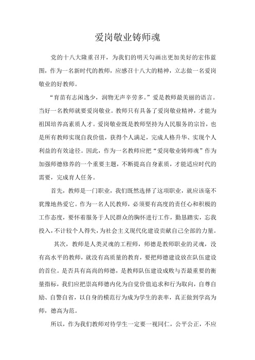 爱岗敬业铸师魂