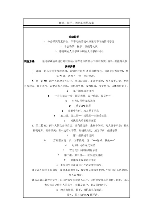 【培训师技能课】员工培训--微笑、握手、拥抱的训练方案