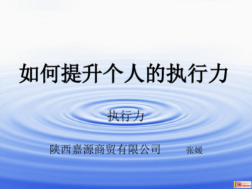 怎样提升个人的执行力(ppt 85页)