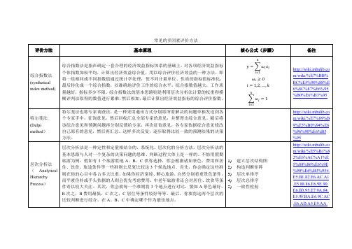 常见的多因素评价方法