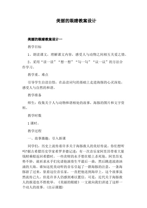 美丽的眼睛教案设计