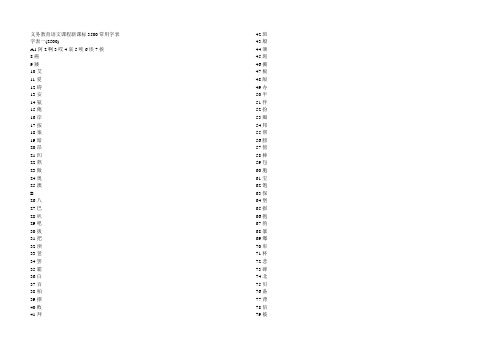 义务教育语文课程新课标3500常用字表