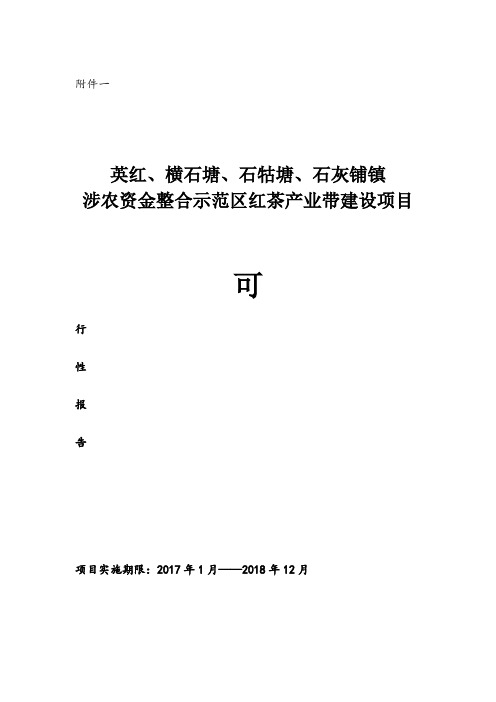 茶叶产业带基地建设项目可行性报告书