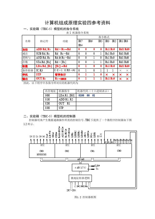 计算机组成原理_实验四参考资料