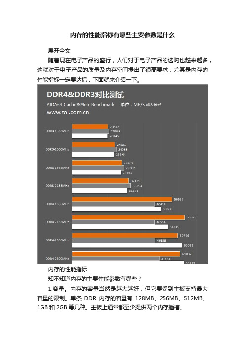 内存的性能指标有哪些主要参数是什么