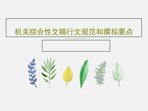 机关综合性文稿行文规范和撰拟要点共21页文档