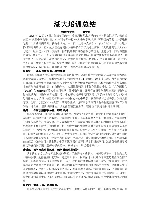 湖大培训总结