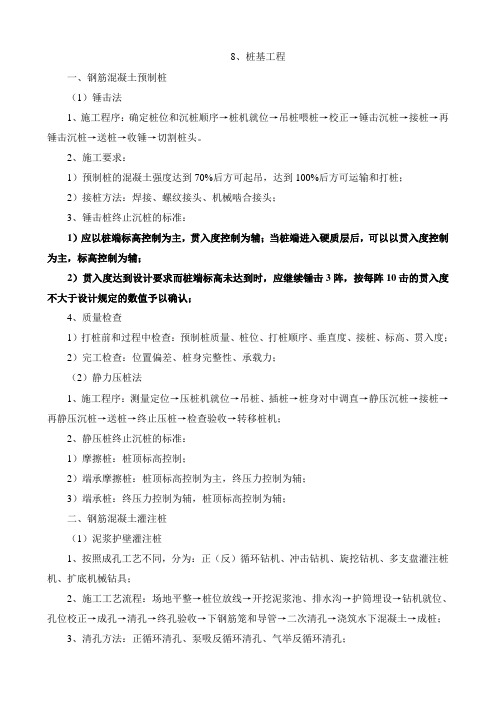 一级建造师建筑专业总结8、桩基工程