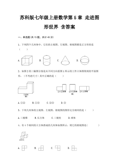 苏科版七年级上册数学第5章 走进图形世界 含答案